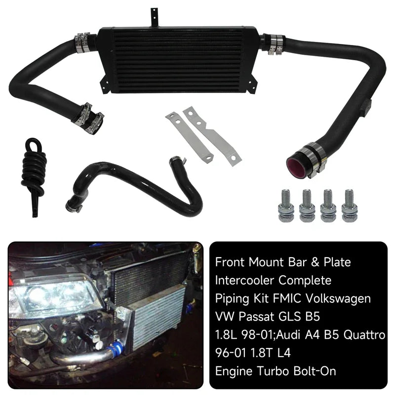 Front Mount Intercooler Kit For VW Passat Audi A4 B5 Quattro 1.8T 1996-2001
