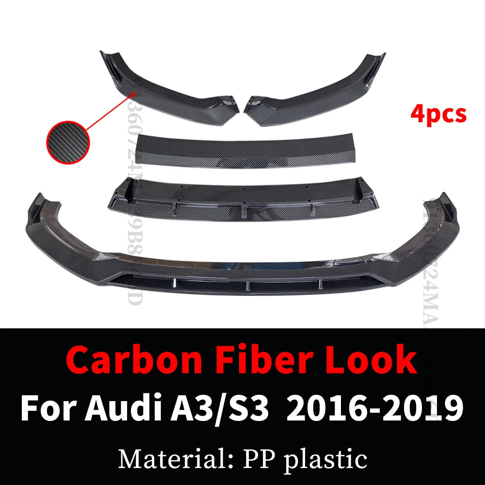 Carbon Fiber Front Lip For Audi A3 S3 2016 2017 2018 2019
