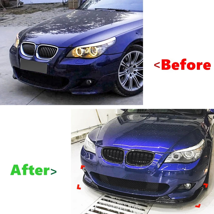 Front Bumper Lip For BMW M-Sport E60 E61 525i 528i 530i 535i 540i 550i 2005-2010
