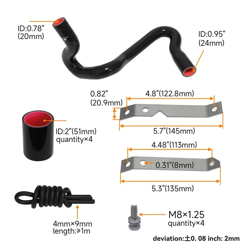 Front Mount Intercooler Kit For VW Passat Audi A4 B5 Quattro 1.8T 1996-2001