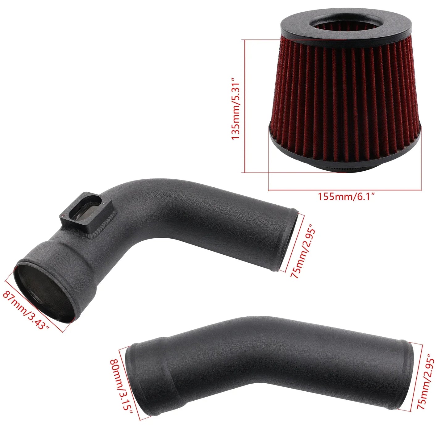Cold Air Intake Kit For F10 F11 520i 528i N20 2.0L 2012-2018